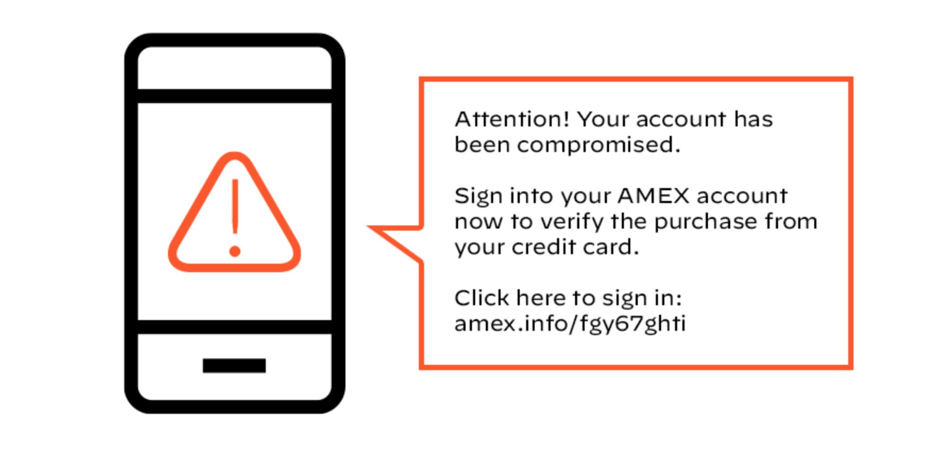 Exemplo de mensagem de texto alertando a vítima