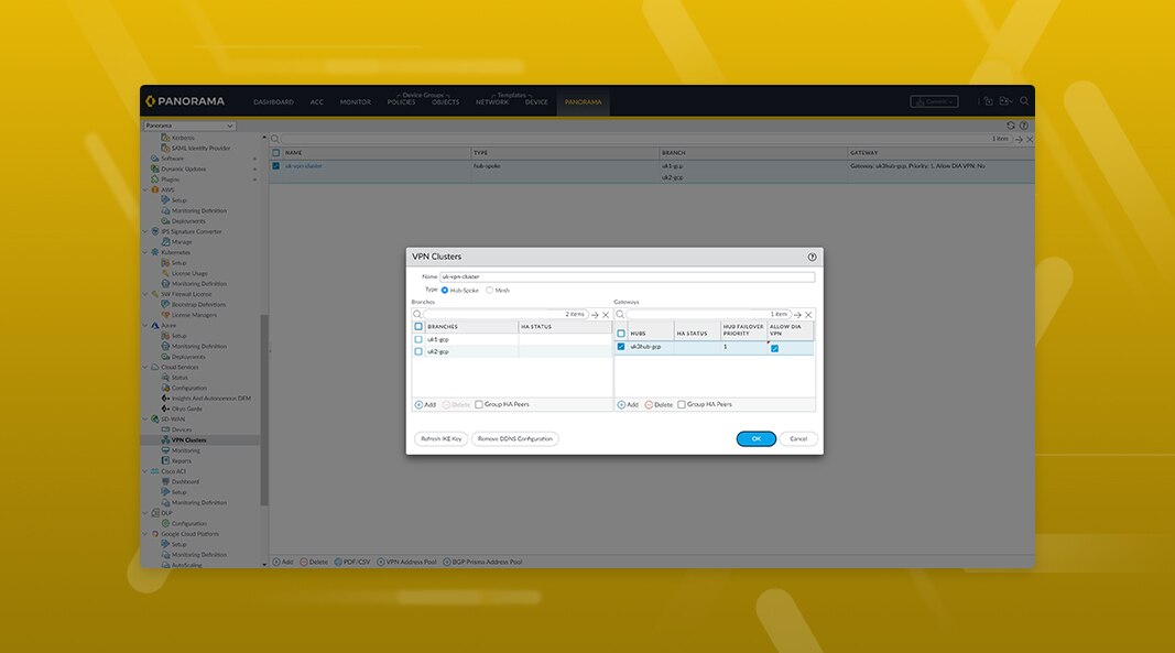 Simplifique a integração de filiais com hubs do Prisma Access
