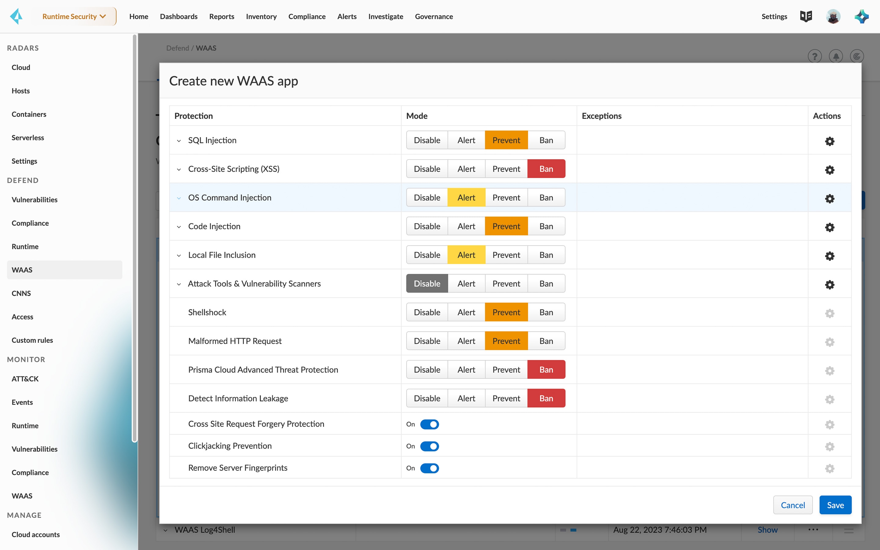 Proteção em tempo real