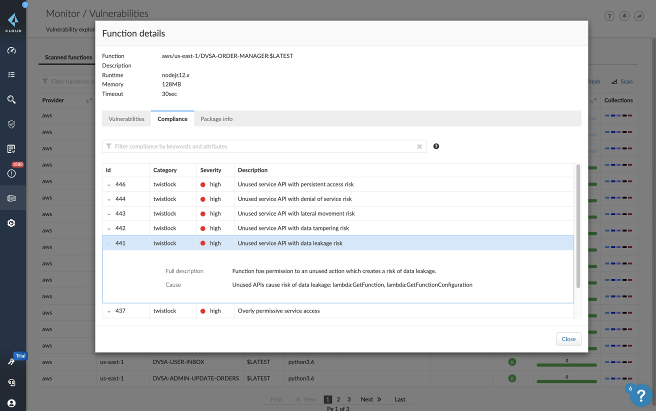 Conformidade das funções