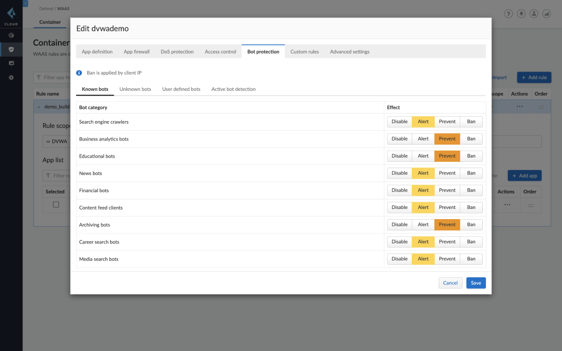 Gerenciamento de riscos de bot
