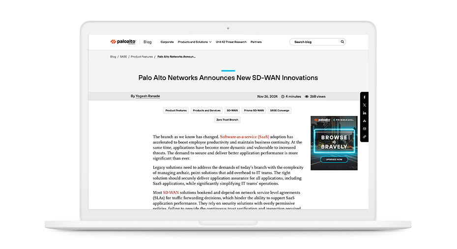 A Palo Alto Networks anuncia novas inovações em SD-WAN