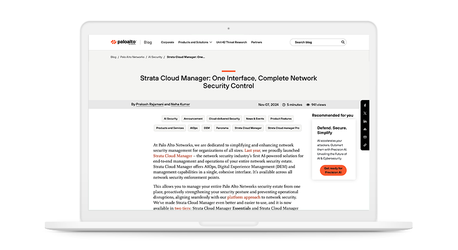 Strata Cloud Manager: Uma interface, Controle complexo de segurança de rede