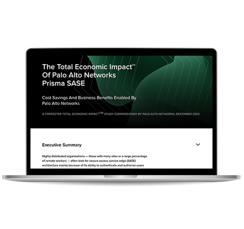 O relatório Total Economic Impact™ do Prisma SASE da Palo Alto Networks